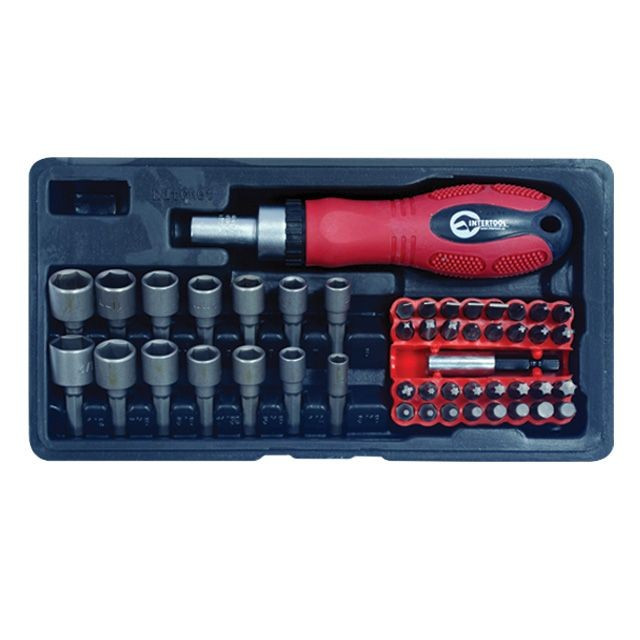 Викрутка реверсивна з комплектом насадок 48ед. INTERTOOL HT-0441, фото 1