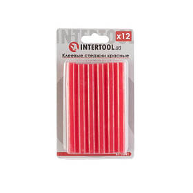 Комплект червоних клейових стрижнів 11.2 мм*100мм, 12шт. INTERTOOL RT-1041
