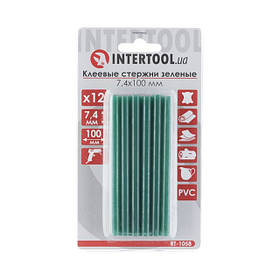 Комплект стрижнів клейових зелених 7,4 мм * 100 мм, 12 шт. INTERTOOL RT-1058