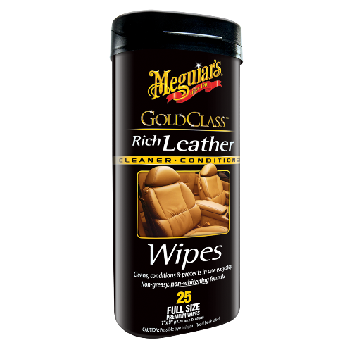 Серветки для догляду за шкіряним салоном Meguiar's G10900 Gold Class Rich Leather Wipes, 25 шт., фото 1