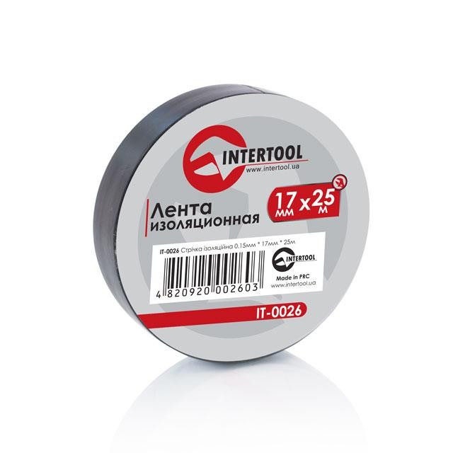 Стрічка ізоляційна 25 м чорна — Купити в Харкові, Києві INTERTOOL IT-0026 mg
