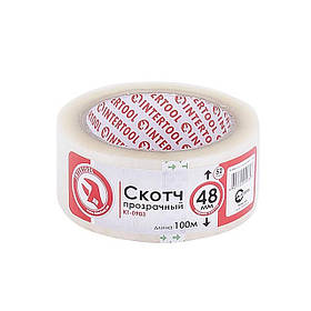 Скотч прозорів 45 мм * 100м * 44мкм INTERTOOL KT-0903
