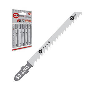 Полотна для лобзика для роботи по деревині, робоча довжина - 75 мм, відстань між зубцями - 4,0 мм INTERTOOL