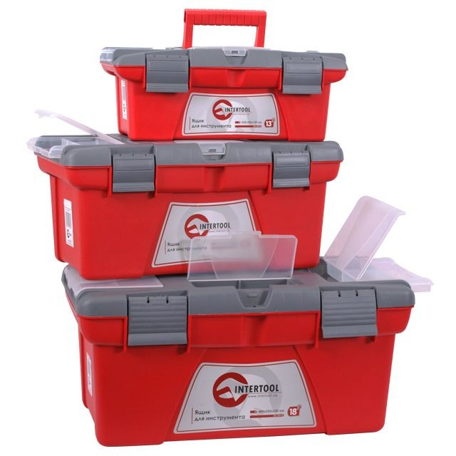 Комплект ящиків для інструменту, 3 од. INTERTOOL BX-0403, інструментальні ящики для професійного використання