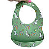 Силіконовий Слинявчик ЄДИНОРІГ(фісташка), нагрудник для годування з кишенею, фото 3