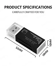 Кардрідер USB2.0 (card reader/writer) 4 в 1 Banoiroox, фото 3