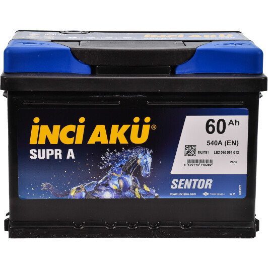 Акумулятор Inci Aku SuprA 60Ah/540A L+ L2 060 054 113 Автомобільний (Інджі Акю) АКБ Туреччина НДС