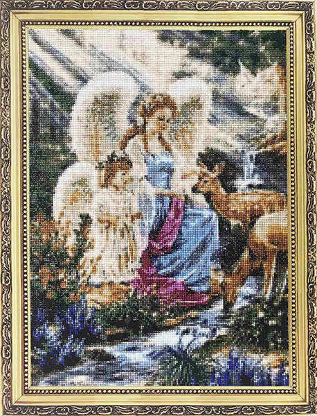 Алмазна живопис Діамантові ручки Янголи (GA71248) (GU_188871) 40 х 50 см (На підрамнику)
