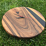 Настінний годинник з дерева та епоксидної смоли, фото 4