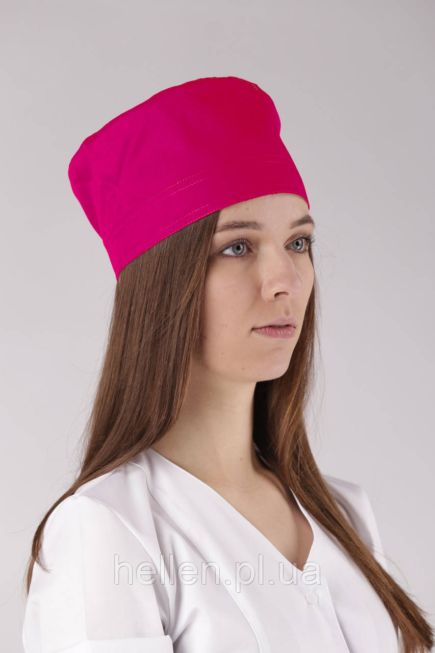 Медична шапочка однотонна малина