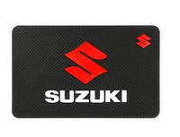 Противоскользящий силиконовый коврик на торпеду авто с логотипом "Suzuki"