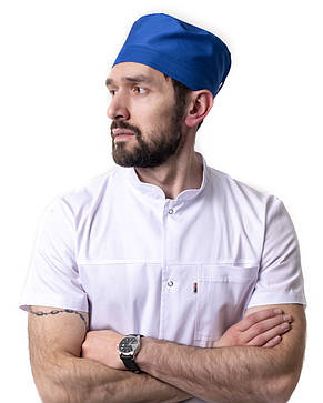 Медична шапочка однотонна синя, фото 2