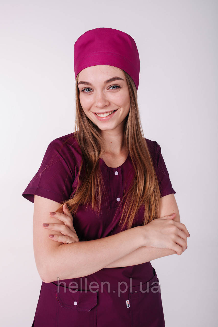 Медична шапочка однотонна фуксія