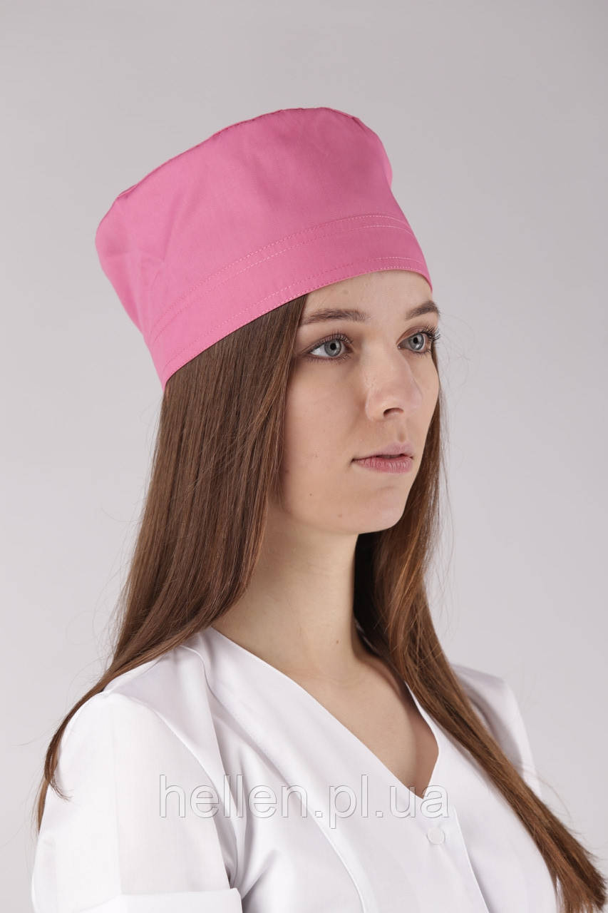 Медична шапочка однотонна рожева