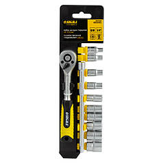 Набір насадок торцевих 1 / 4" + ключ-тріскачка і подовжувач 12шт CrV SIGMA (6003501)