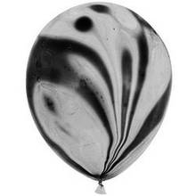 Латексна кулька агат чорно-білий 12" Китай