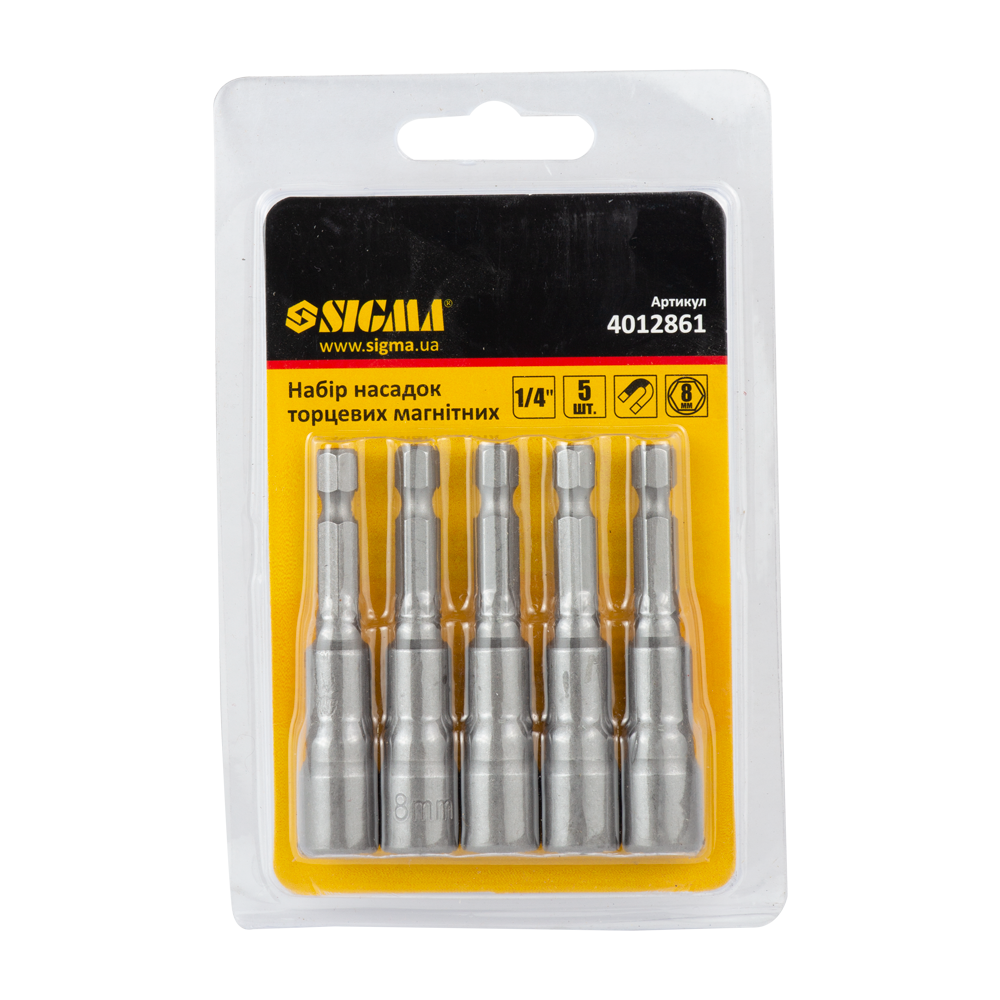 Насадка торцева магнітна 8×65мм 5шт (блістер) SIGMA (4012861)