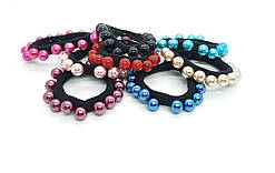 Резинка для волосся з кольоровими перлинами