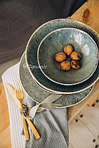 Набір 6 керамічних салатників блакитно-фіолетових Волошка 19.5 см, фото 5