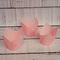 Формы бумажные для кексов Тюльпан 50*75 мм, Розовый нежный