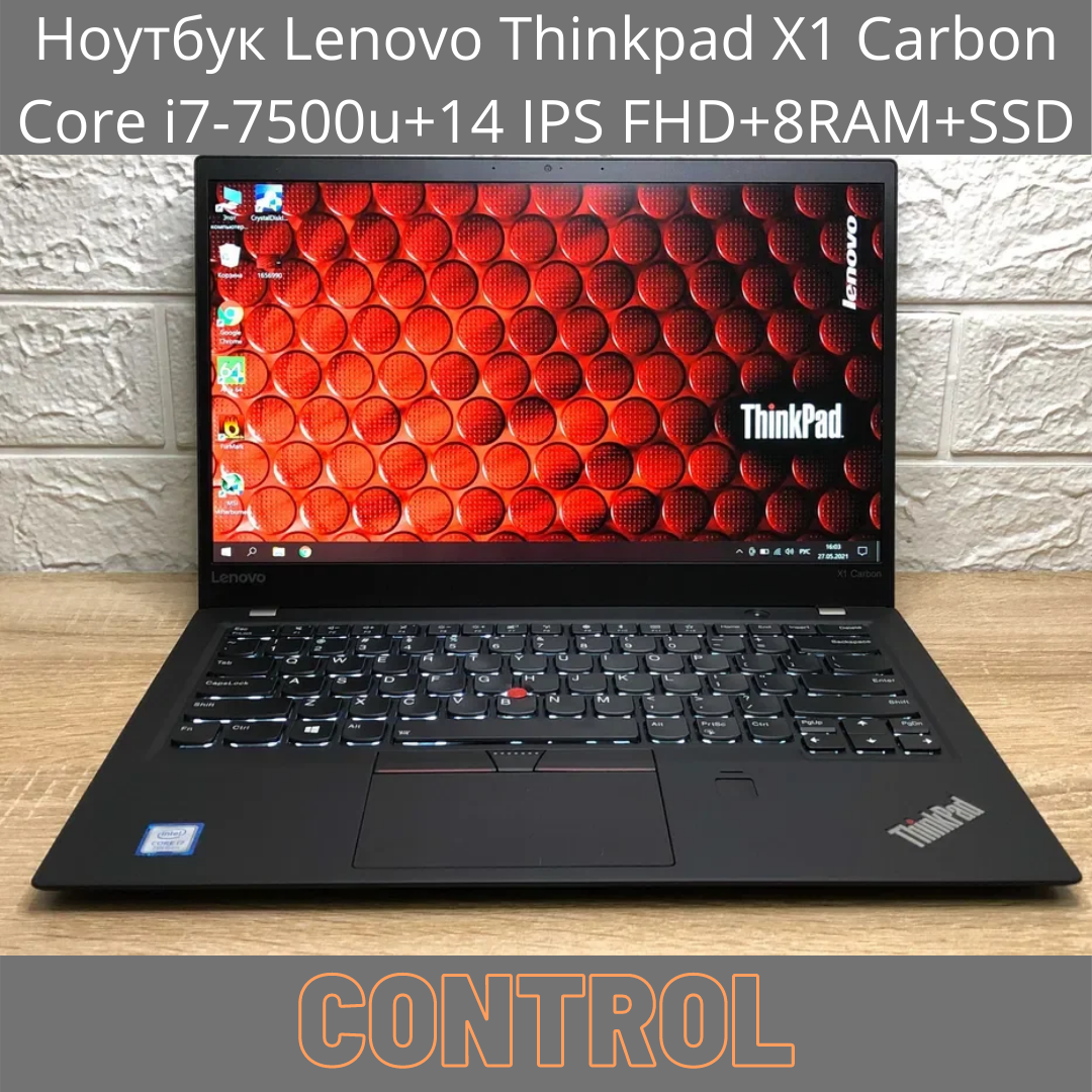 Тонкий Ноутбук Lenovo Thinkpad X1 Carbon GEN 5 Core i7-7500u+14 IPS FHD+8RAM+SSD