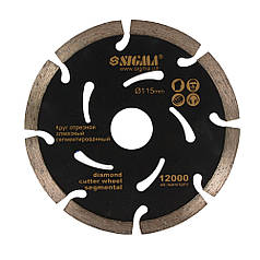 Круг алмазний сегментований Ø115×22.2 мм, 13200об/хв SIGMA (1922321)