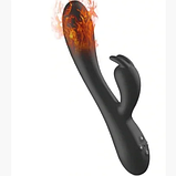 Подвійний вібратор з підігрівом, стимулятор для клітора і піхви, інтимні іграшки для жінок, фото 5