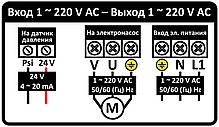 Перетворювач частоти 1~220В × 1~220В до 2.2 кВт + датчик тиску AQUATICA (779704), фото 6