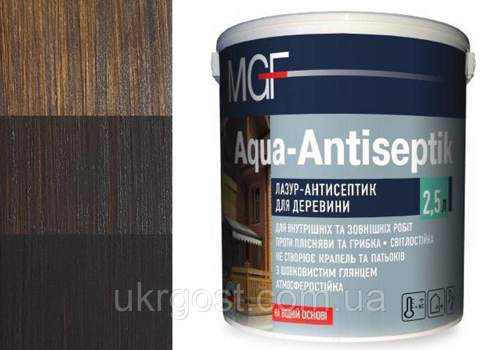 Лазур для дерева MGF Aqua-Antiseptik Палісандр шовковистий глянець 0,75 л