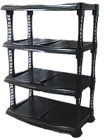 Полиця для взуття 4 ярусна (чорна) Люкс, 48х66х30.5 см, R-Plastic