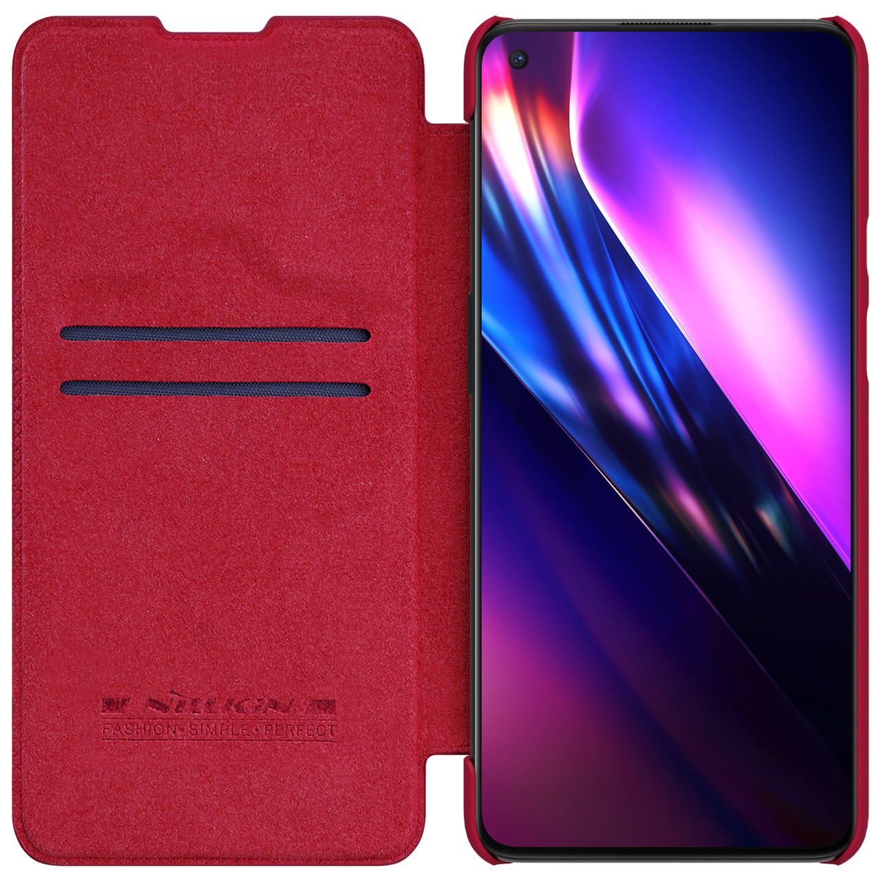 Захисний чохол-книжка Nillkin для OnePlus 9 (EU/NA) Qin leather case Red Червоний
