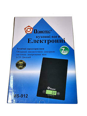 Настільні кухонні електронні ваги для зважування продуктів DOMОTEC MS-912 с дисплеєм для дому до 5кг, фото 4