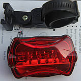 Велосипедний задній ліхтар - СТОП SD-781A, 5 LED, 7 режимів, фото 4