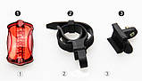 Велосипедний задній ліхтар - СТОП SD-781A, 5 LED, 7 режимів, фото 5