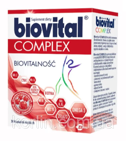 Biovital Complex Біовіталь Комплекс Вітамінів і мінералів З Omega 3 30 капсул Egis Угорщина Доставка з ЄС