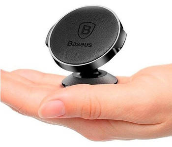 Автомобільний магнітний тримач для телефону Baseus Small Ears Vertical Type металевий (чорний)