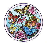 Термонаклейка аппликация для одежды Бабочки и цветы