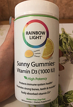 Вітамін Д3 Sunny Gummies Vitamin D3 1000 IU 100 желеек, фото 3