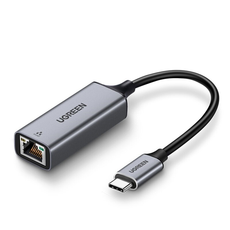 Зовнішній мережевий адаптер Ugreen Type-C to RJ45 Ethernet Gigabit Adapter Aluminum Case (сірий) CM199