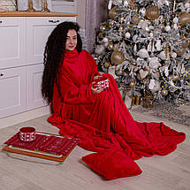 Рукоплід. Плед із рукавами Плюшева махра. Колір червоний 200*150 см, Рукоплід. Плед із рукавами. Плюшева махра. Колір червоний 200*150 см, фото 4