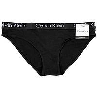 Женские трусики (слипы) Calvin Klein коллекция Motive Cotton Lightly Lined, цвет черный Черный, S