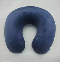 Дорожная подушка синяя - размер в спущенном виде 35*28см