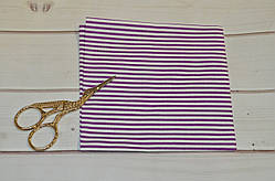 Декоративна тканина для рукоділля фіолетова в смужку 25х25 см