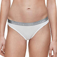 Женские трусики (слипы) Calvin Klein коллекция Motive Cotton Lightly Lined, цвет черный Белый, M