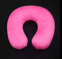 Дорожная подушка розовая - размер в спущенном виде 35*28см