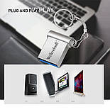 Флешка USB flash drive, 32Gb,Wellendorff, металева міні флешка для автомагнітол з брелком, колір темний, фото 5
