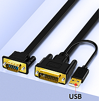 Кабель конвертер DVI-D 24+1 на VGA JH Deluxe 2 м адаптер перехідник активний процесор Z133G, фото 10