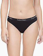 Женские трусики (слипы) Calvin Klein коллекция Motive Cotton Lightly Lined, цвет черный