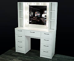 Гримерний туалетний визажний стіл для макіяжу з дзеркалом з лампочками з підсвічуванням для візажиста!