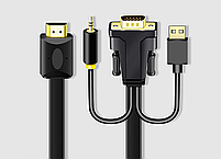 Кабель конвертер VGA на HDMI JH Z140 3m адаптер перехідник активний процесор, фото 2